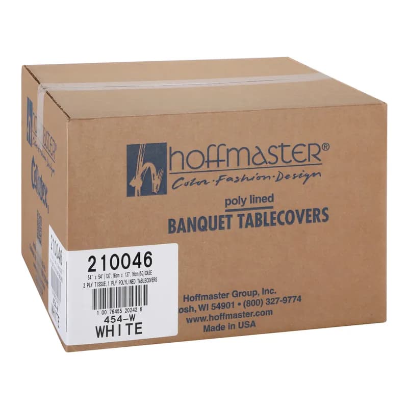 Table Cover 54X54 IN Paper Poly Blend White 50/Case