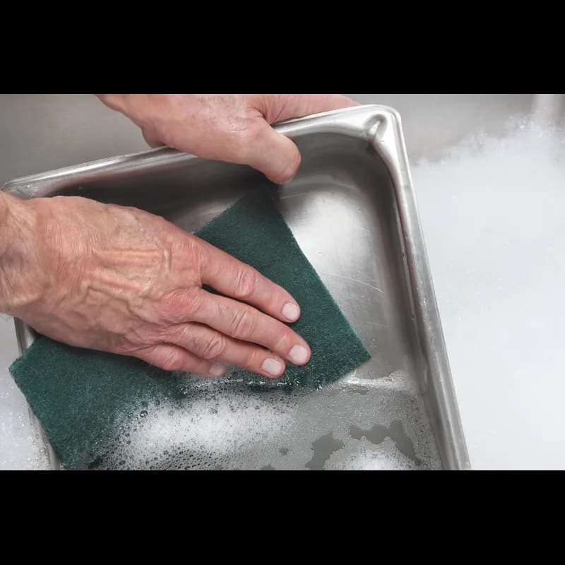 Scotch-Brite™ 96 General Purpose Scouring Pad 6X9 IN Med Duty Nylon Dk Grn Rect Dishwasher Safe 20 Count/Box 3 Box/Case