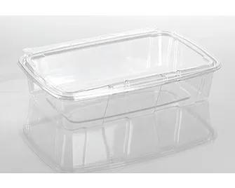 Fresh N' Sealed® Deli Container Hinged With Flat Lid 74 OZ PET Clear Rectangle 116/Case