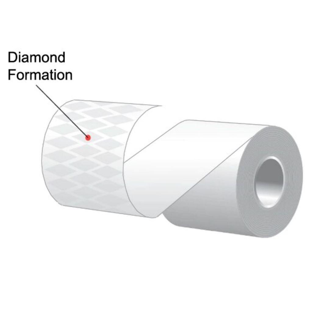 MAXStick® PlusD Thermal Paper Register Tape 3.125IN X170FT White Diamond Adhesive Linerless Sticky 32/Case
