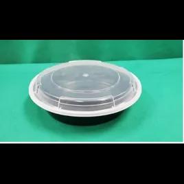 Take-Out Container Base & Lid Combo 48 OZ Plastic Black Round 150/Case