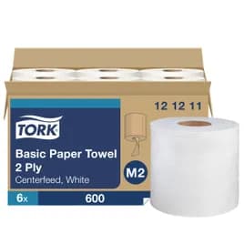 Tork Roll Paper Towel M2 11.8X7.1 IN 590 FT 2PLY Centerfeed Universal Refill Watertight 600 Sheets/Roll 6 Rolls/Case