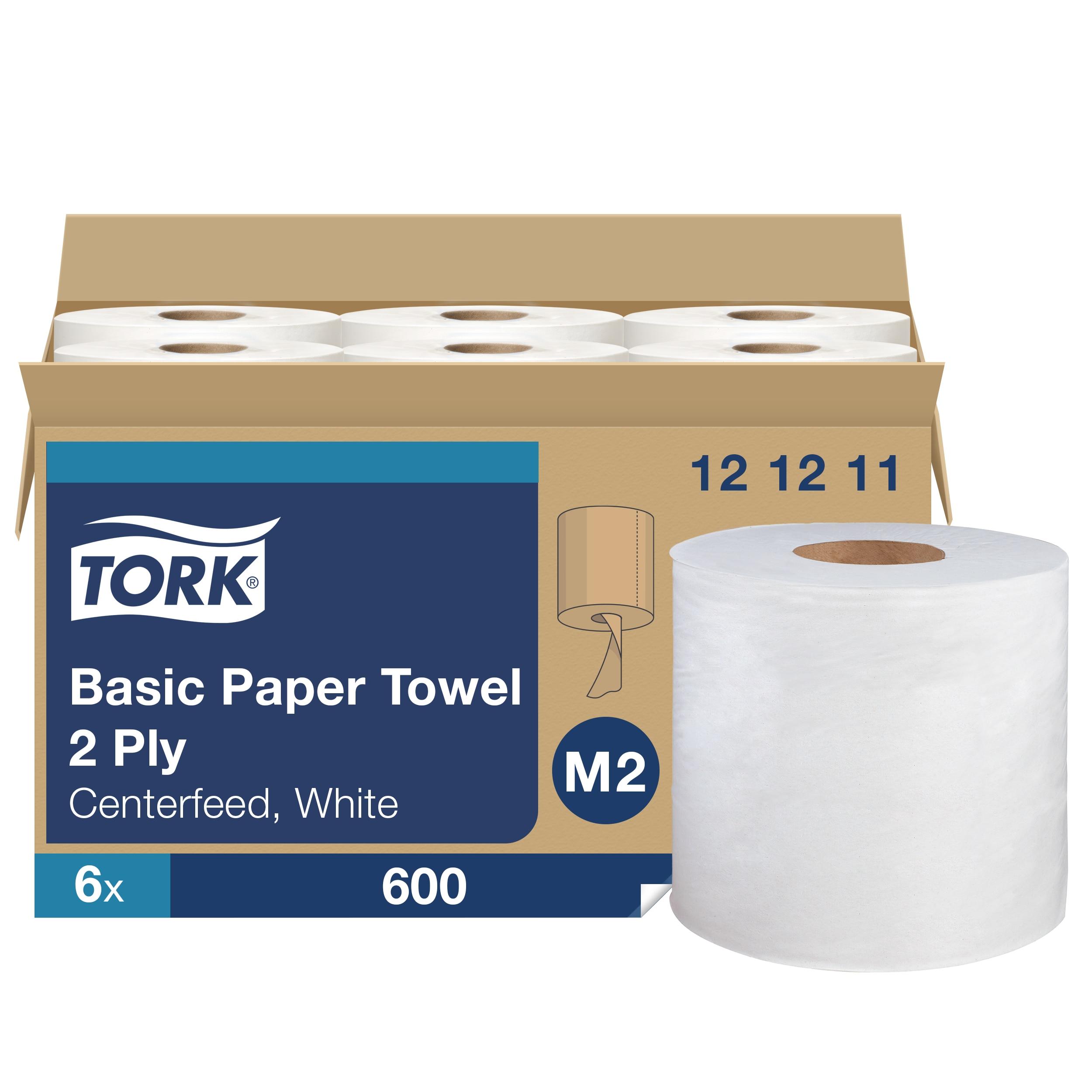 Tork Roll Paper Towel M2 11.8X7.1 IN 590 FT 2PLY Centerfeed Universal Refill Watertight 600 Sheets/Roll 6 Rolls/Case