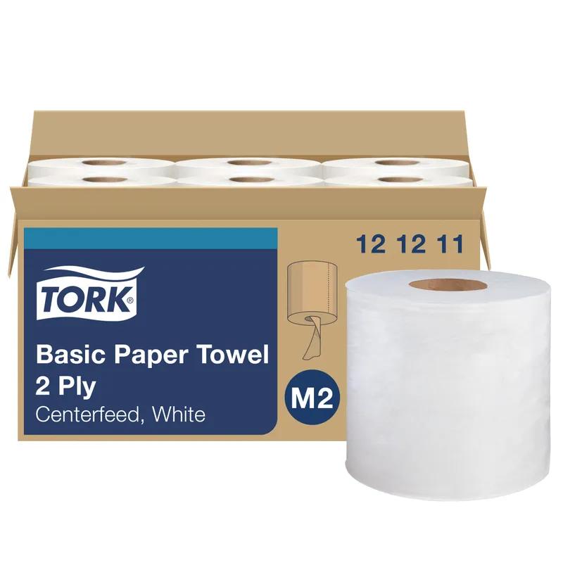Tork Roll Paper Towel M2 11.8X7.1 IN 590 FT 2PLY Centerfeed Universal Refill Watertight 600 Sheets/Roll 6 Rolls/Case