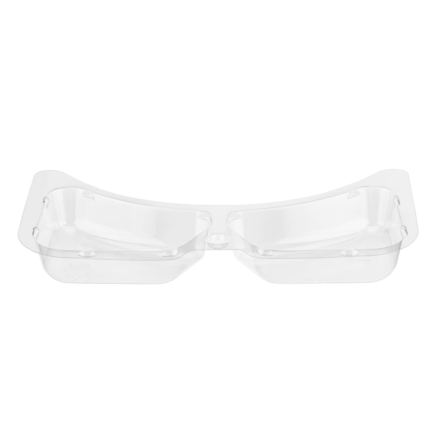 Safe-T-Fresh® Take-Out Container Insert 4 OZ 7X4X1 IN 2 Compartment RPET Clear Rectangle 360/Case