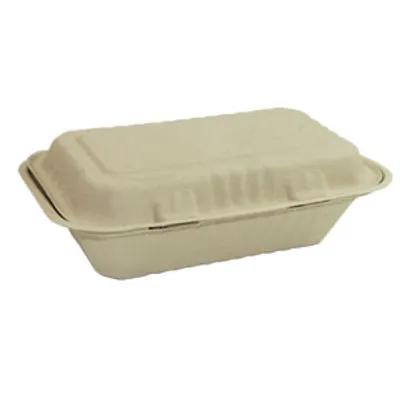 Hoagie & Sub Take-Out Container Hinged 9X6X3 IN Plant Fiber Brown 250/Case