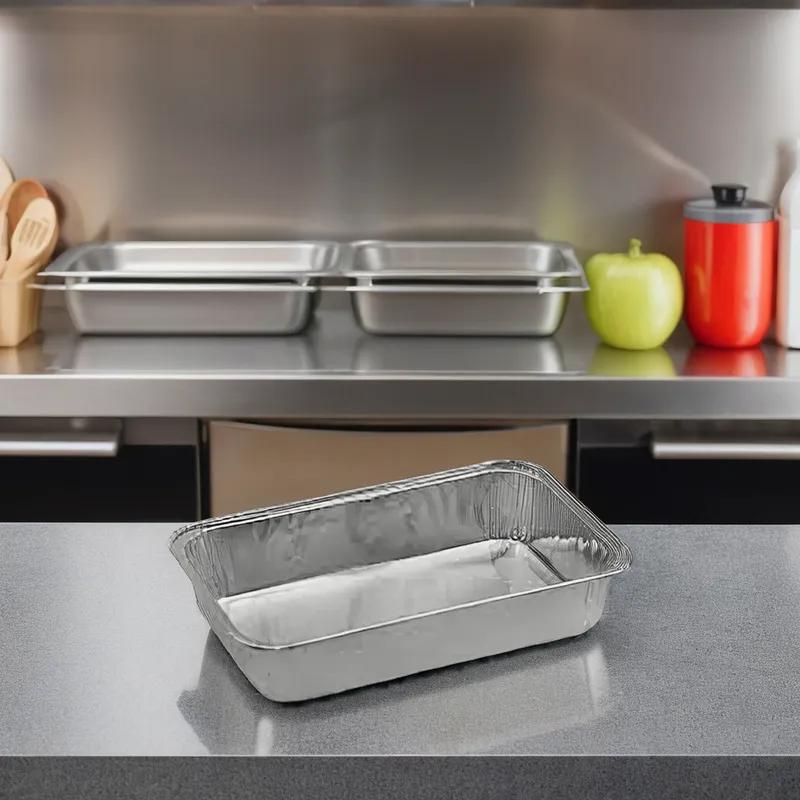 Casserole Take-Out Container Base 6.5X4.25X1.5 IN Aluminum Silver Rectangle 1000/Case