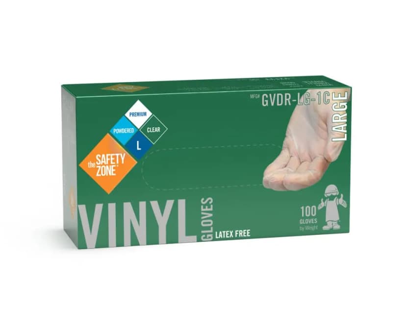 Gloves Clear Vinyl Powdered 10/Case