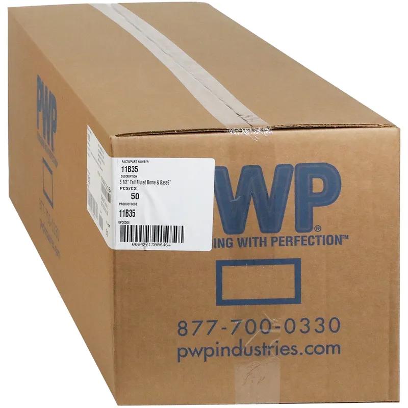 Cake Container & Lid Combo With High Dome Lid 11.25X3.5 IN PET Clear Black Round Fluted 50/Case