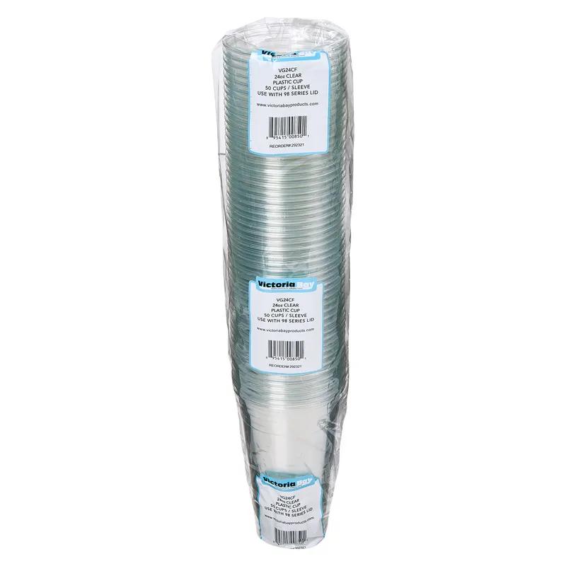Victoria Bay Cold Cup 24 OZ PET Clear 98MM 50 Count/Pack 12 Packs/Case 600 Count/Case