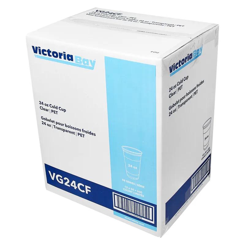 Victoria Bay Cold Cup 24 OZ PET Clear 98MM 50 Count/Pack 12 Packs/Case 600 Count/Case