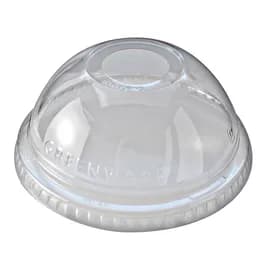 Greenware® Lid Dome 3.8X1.6 IN PLA Clear For 12-20 OZ Cold Cup With Hole 1000/Case