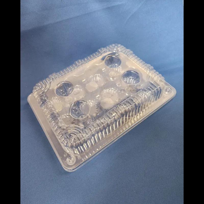 Mini Muffin Hinged Container With Dome Lid 9X6.5X2.125 IN 12 Compartment OPS Clear Rectangle 300/Case