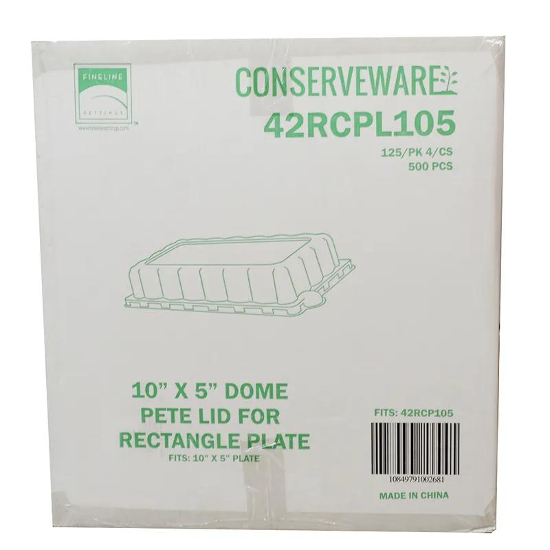 Lid 10X5 IN PET Clear Rectangle For Plate Unhinged 500/Case
