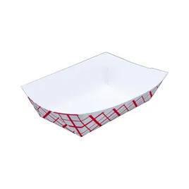 Food Tray 0.375 LB Red White Check Square 1000/Case
