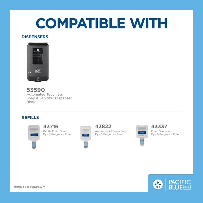 Pacific Blue Ultra™ Soap Dispenser 11.72X6.54X4 IN Black Automatic 1/Case