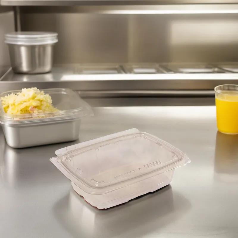 CrisPak Pro-Lok Deli Container Hinged 20 OZ PET Clear Rectangle Tamper-Evident Tamper-Resistant 200/Case