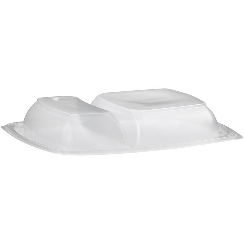 Lid Dome 11.13X8X1.88 IN 2 Compartment PP Clear Rectangle For Container 150/Case