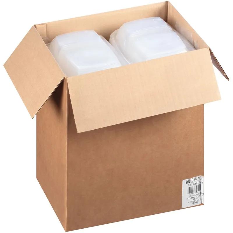 Lid Dome 11.13X8X1.88 IN 2 Compartment PP Clear Rectangle For Container 150/Case