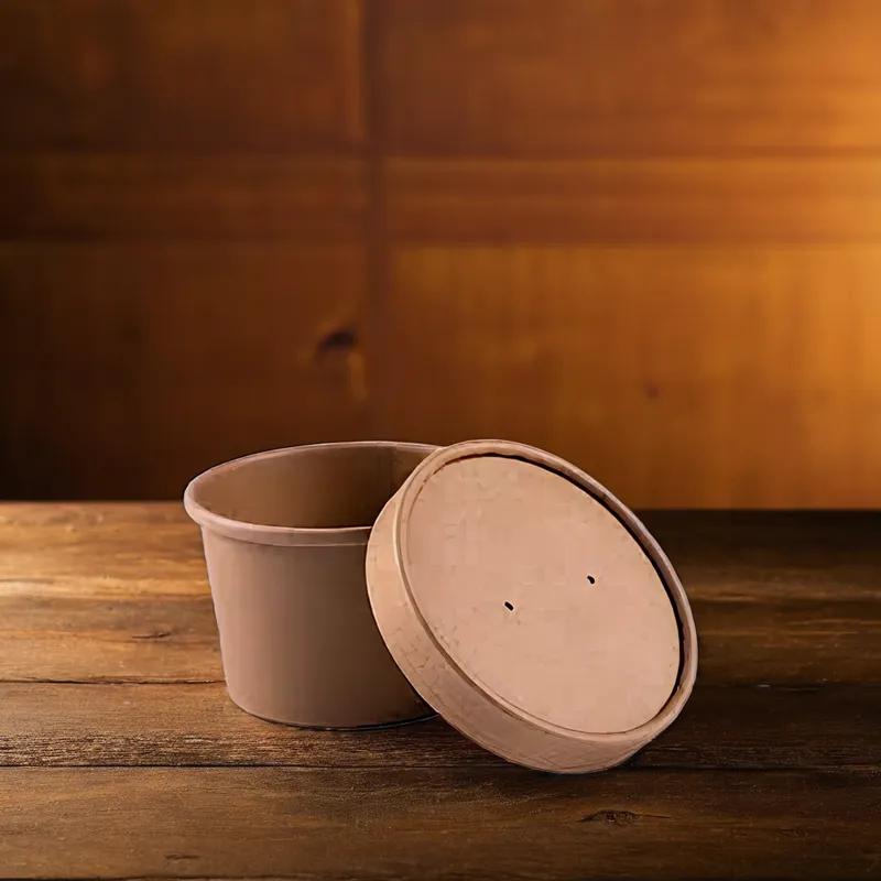 Victoria Bay Food Container Base & Lid Combo 8 OZ Paperboard Kraft Vented 250/Case