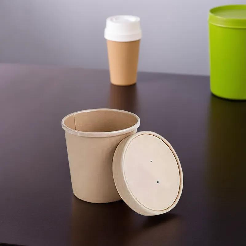 Victoria Bay Food Container Base & Lid Combo 16 OZ Paperboard Kraft Tall Vented 250/Case