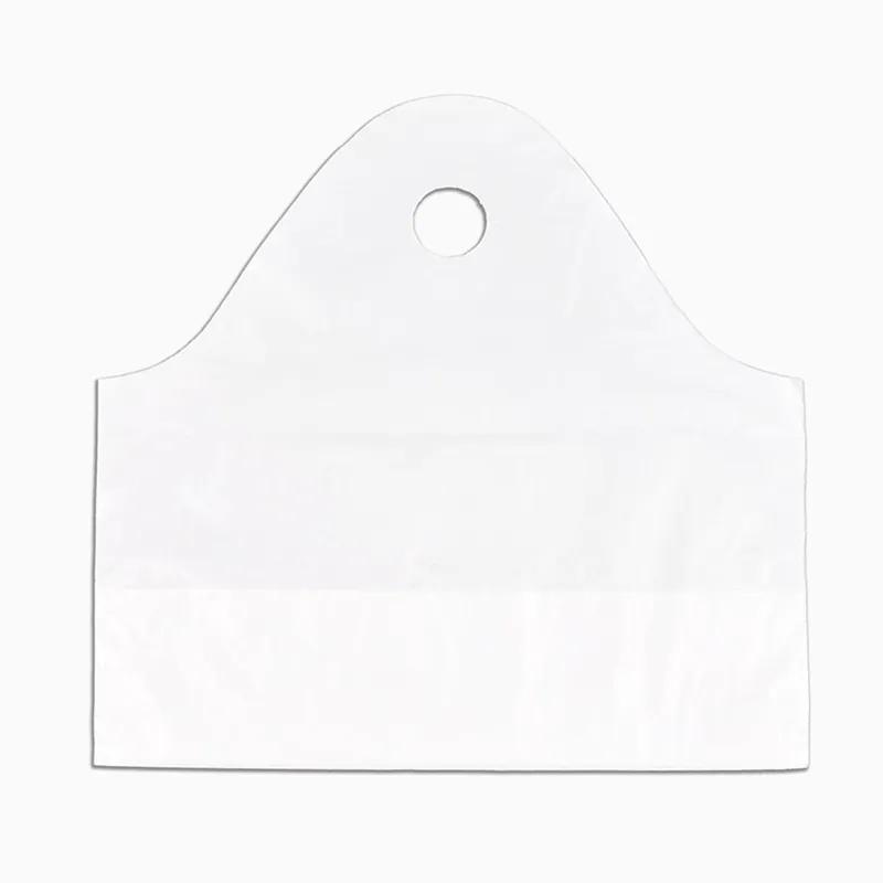 Take-Out Bag 19X9.5X18 IN HDPE 1.25MIL White Unprinted With Wave Top Closure Gusset With Handle 500/Case