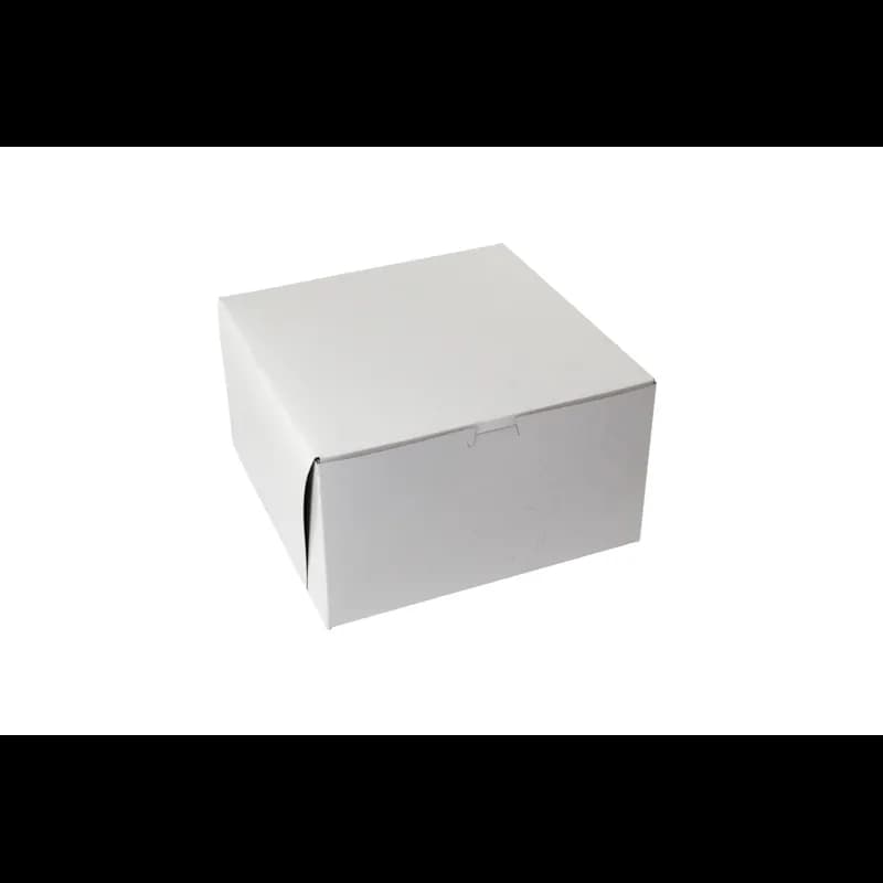 Bakery Box 10X10X6 IN Paperboard White Corner Lock 1-Piece 100/Bundle