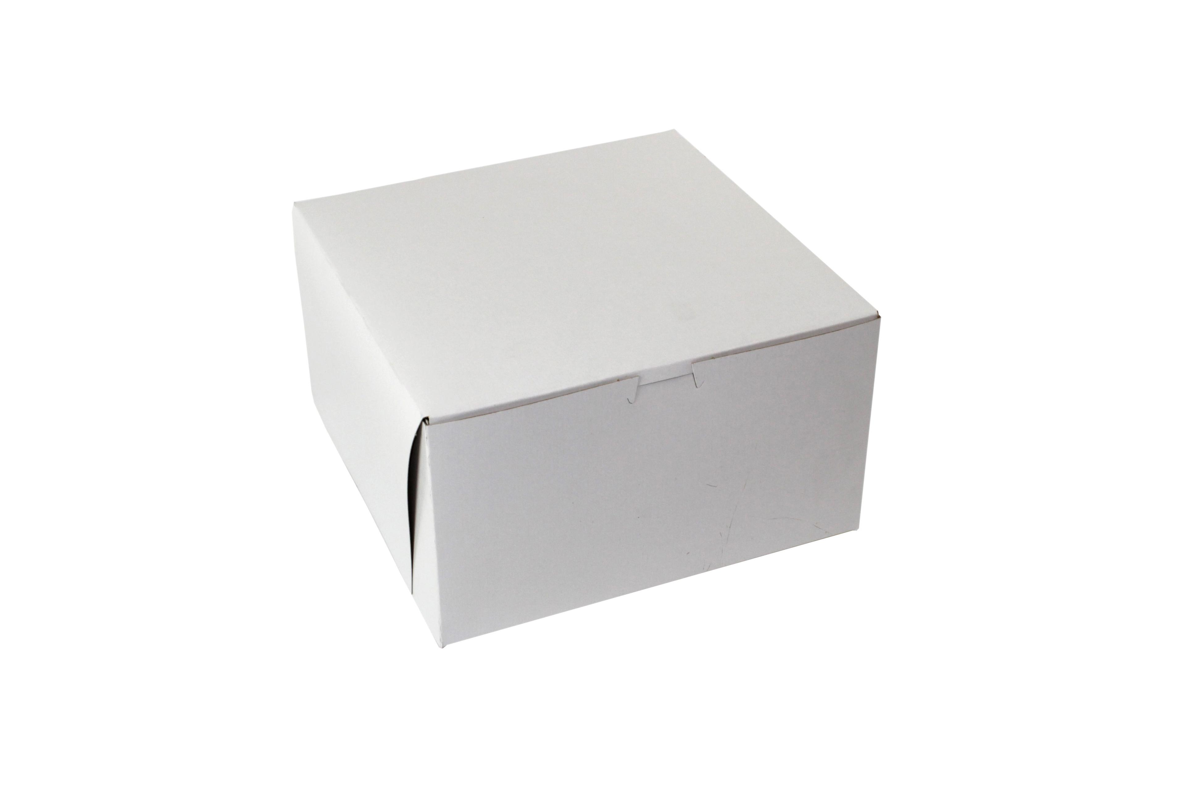 Bakery Box 10X10X6 IN Paperboard White Corner Lock 1-Piece 100/Bundle