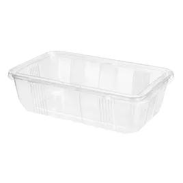 Safe-T-Fresh® Deli Container Hinged With Flat Lid 112 OZ RPET Clear Rectangle 60/Case
