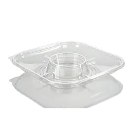 Deli Container Base 12.89X12.89X2.02 IN 5 Compartment PET Clear Square 80/Case
