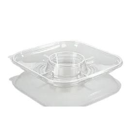 Deli Container Base 12.89X12.89X2.02 IN 5 Compartment PET Clear Square 80/Case