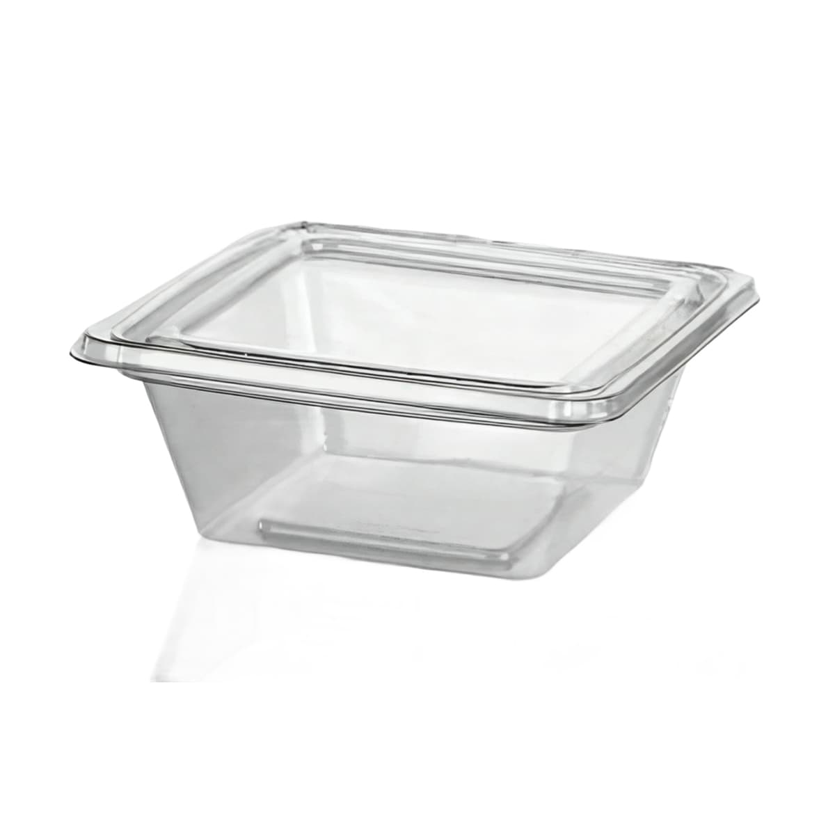 Fresh N' Sealed® Deli Container Hinged With Flat Lid 8 OZ PET Clear Square 280/Case