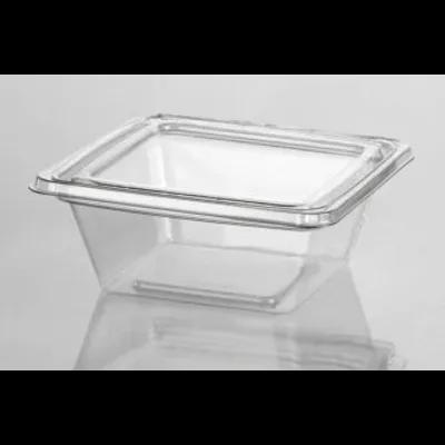 Fresh N' Sealed® Deli Container Hinged With Flat Lid 8 OZ PET Clear Square 280/Case