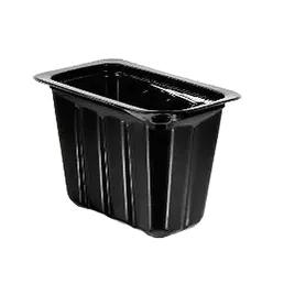 Condiment Take-Out Tray Base 6.48X4.1X3.83 IN PET Black Rectangle 320/Case