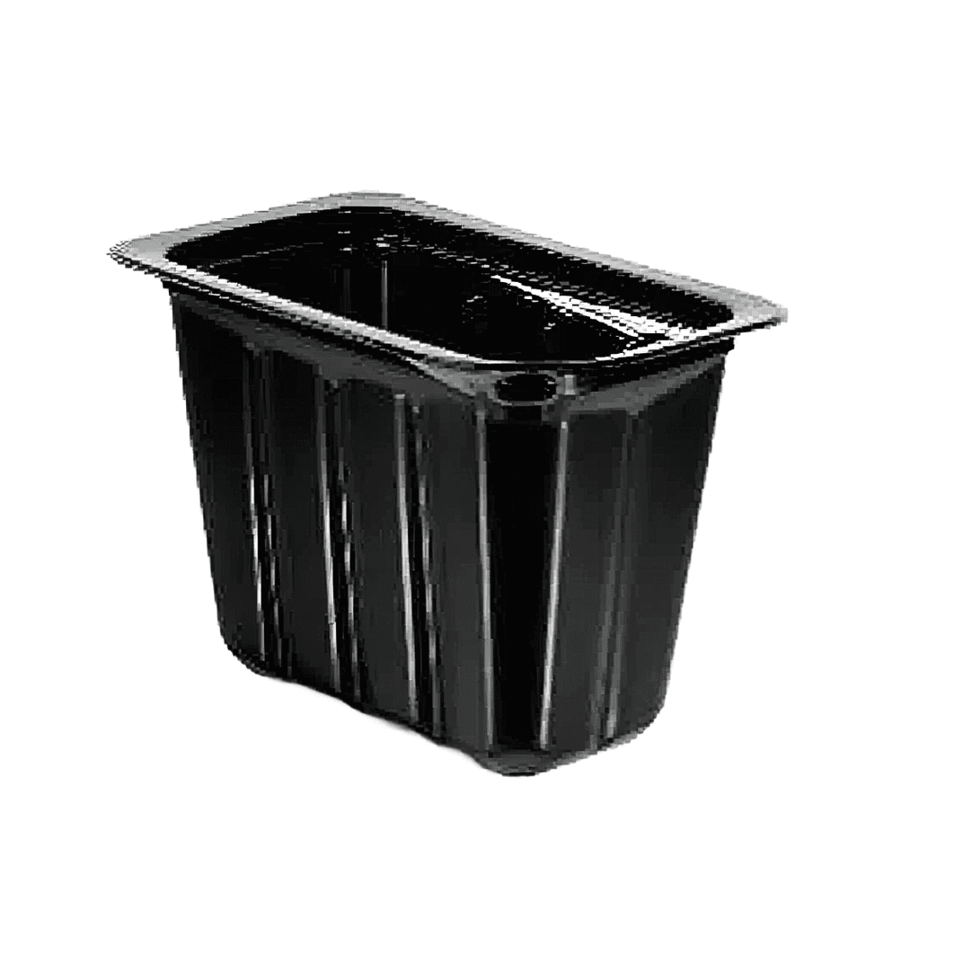 Condiment Take-Out Tray Base 6.48X4.1X3.83 IN PET Black Rectangle 320/Case