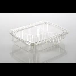 Fresh N' Sealed® Deli Container Hinged With Flat Lid 30 OZ 4 Compartment PET Clear Rectangle 136/Case