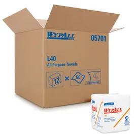 WypAll® L40 Cleaning Wipe 12X12.5 IN DRC White 1/4 Fold Extra Absorbent 56 Count/Pack 18 Packs/Case 1008 Count/Case