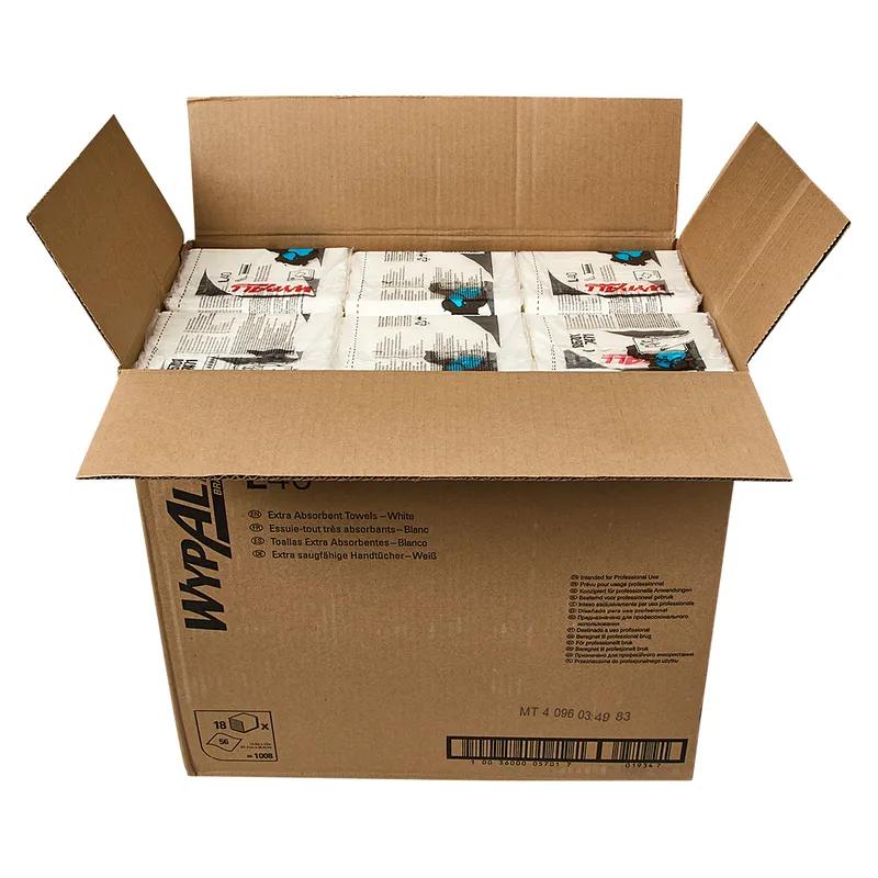 WypAll® L40 Cleaning Wipe 12X12.5 IN DRC White 1/4 Fold Extra Absorbent 56 Count/Pack 18 Packs/Case 1008 Count/Case