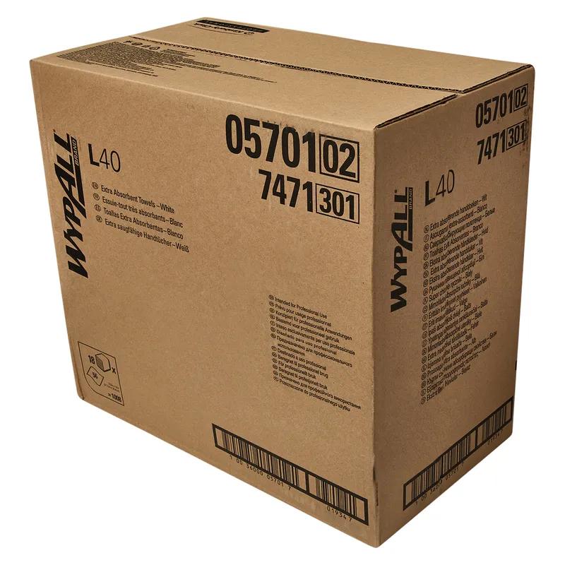 WypAll® L40 Cleaning Wipe 12X12.5 IN DRC White 1/4 Fold Extra Absorbent 56 Count/Pack 18 Packs/Case 1008 Count/Case