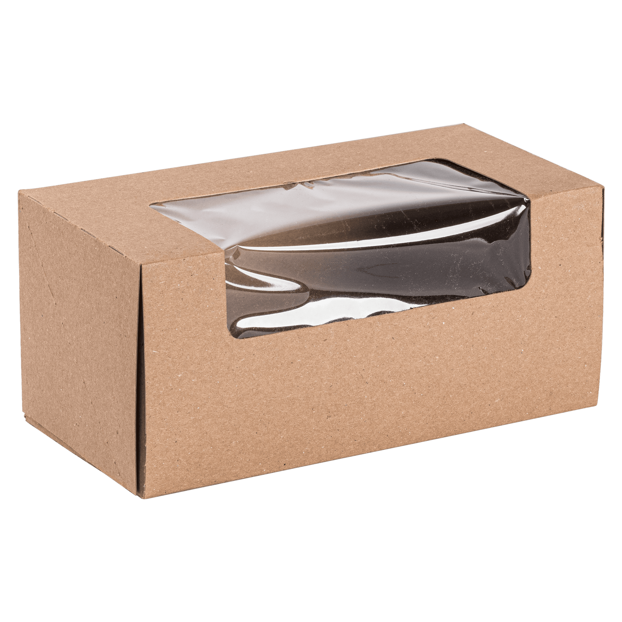 Donut Box 9X4.5X4 IN Kraft Waterfall With Window 100/Case