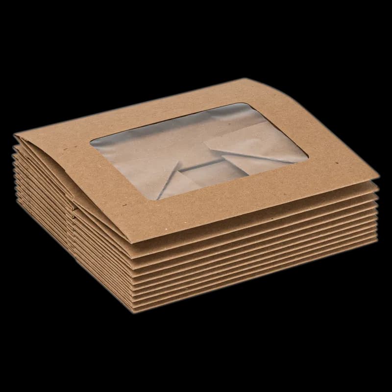 Donut Box 9X4.5X4 IN Kraft Waterfall With Window 100/Case