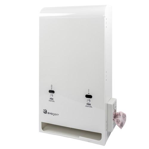 Evogen® EV3 Tampon & Pad Dispenser White ABS Dual Vend Touch-Free 1/Each