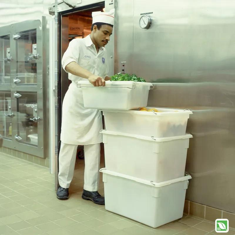 Food Storage Box 18X26X15 IN White HDPE Food Safe 6/Case