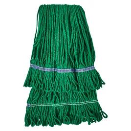 Mop Head Medium (MED) Green Cotton Synthetic Fiber 4PLY Loop End Launderable 1/Each