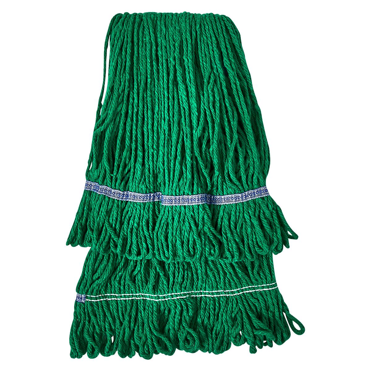 Mop Head Medium (MED) Green Cotton Synthetic Fiber 4PLY Loop End Launderable 1/Each
