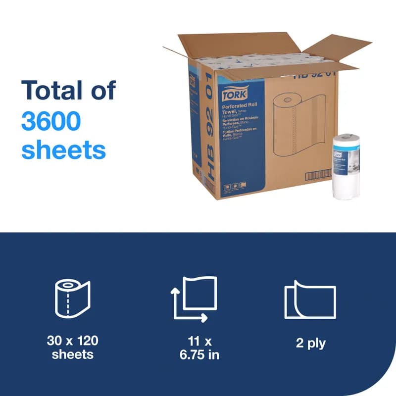 Advanced Roll Paper Towel 6.75X11 IN 67.5 FT White Standard Roll Perforated Embossed 120 Sheets/Roll 30 Rolls/Case