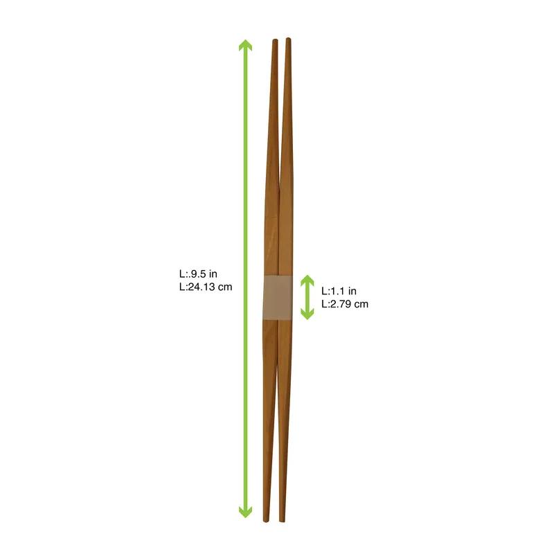 Chopsticks 9.5 IN Bamboo Natural 100 Count/Pack 5 Packs/Case 500 Count/Case