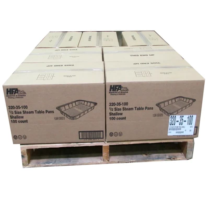 Steam Table Pan 1/2 Size 84 OZ Aluminum Silver Shallow Full Curl 100/Case