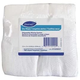 Diversey Cleaning Wipe 12X12 IN Large (LG) Synthetic Fiber Dry 100 Count/Pack 6 Packs/Case 600 Count/Case