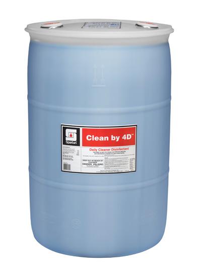 Clean by 4D® Light Fresh One-Step Disinfectant 55 GAL Daily Multi Surface Mild Acid Bactericidal Mildewstat 1/Drum
